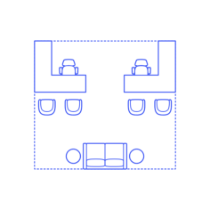 Layouts Private Offices Shared L Shape Center Lounge Outline Svg File, Free Vectors File